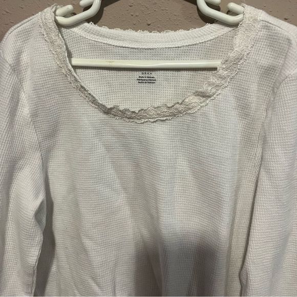 lace white long sleeve thermal American eagle - Picture 7 of 10
